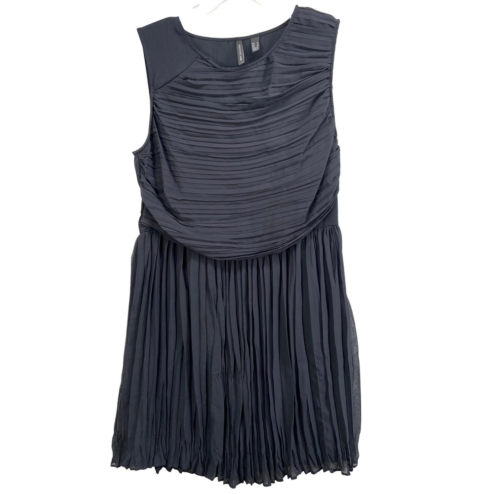 MNG Collection Dress‎ sz 10 Black Pleated Ruched Sheath Sleeveless